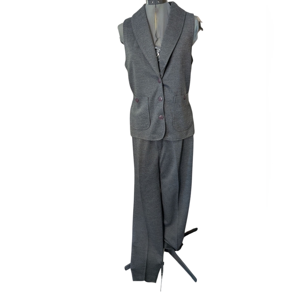 Vintage Jack Winter Gray Women's Pants Jacket Vest Set